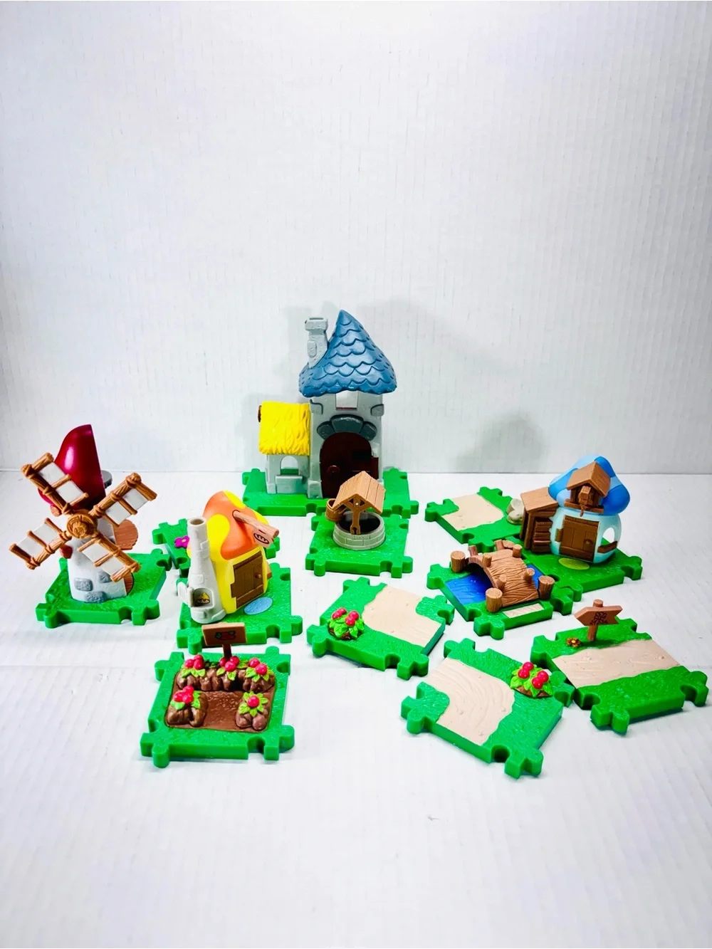 Micro Village Smurfs Gargamel Castle, Windmill & Beach Playset, With 6 Figures